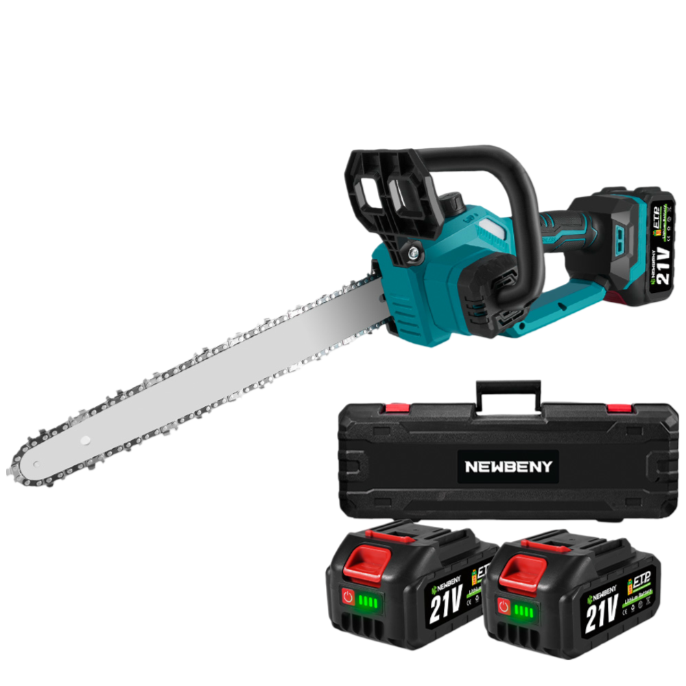 NewBeny 21V 12 Inch Brushless Electric Cordless Chainsaw with Battery & Charger