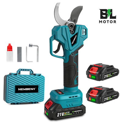 NewBeny 60mm Brushless Cordless Pruning Shears 4 Gears [2 Batteries and a Charger Included]