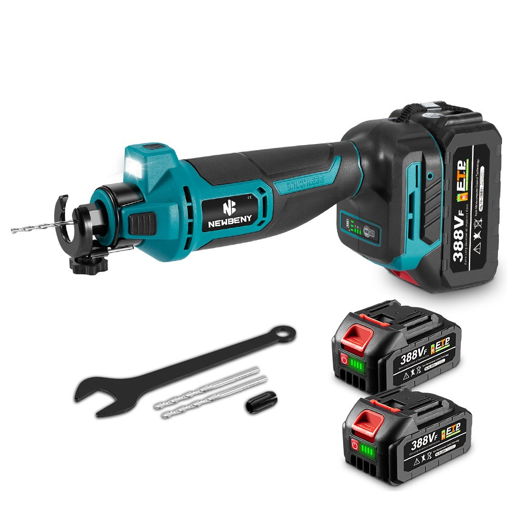 NewBeny Brushless Cordless Drywall Hole Cutter with 2 Batteries & Charger