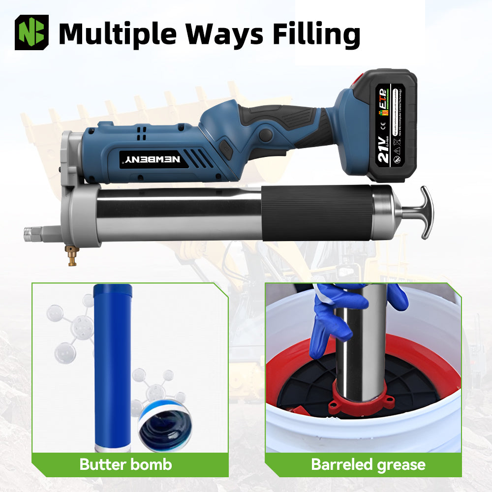 Grease Machine Back NewBeny Dual-Mode Cordless Grease Machine with 2 Batteries & Charger ...
