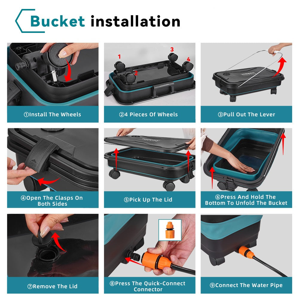 NewBeny 22L Foldable Bucket for High Pressure Washer – NEWBENY