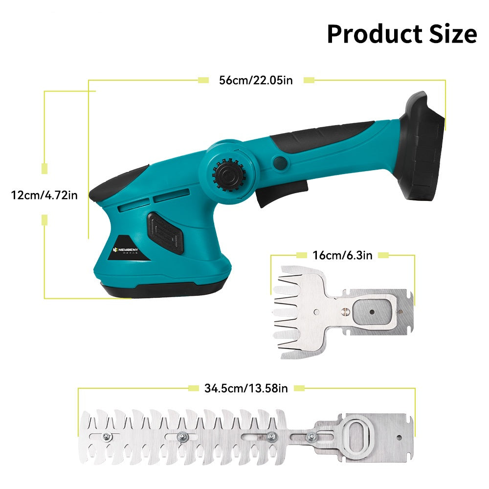 NewBeny 2 In 1 Mini Cordless Hedge Trimmer with Battery & Charger