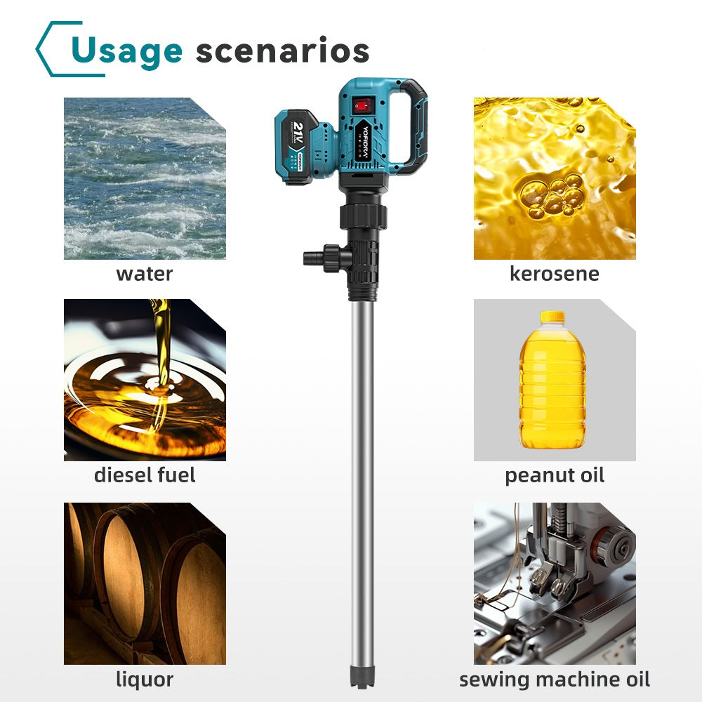 Pompe de transfert d'eau et d'huile sans fil et sans balais NewBeny [2 batteries et un chargeur inclus]