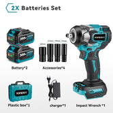 Yofidra 1/2" 1200N.m Brushless Cordless Impact Wrench For Makita 18V Battery