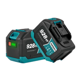 NewBeny 18–21 V wiederaufladbarer Lithium-Akku mit LED-Anzeige und Ladegerät, blau, 388VF/928VF