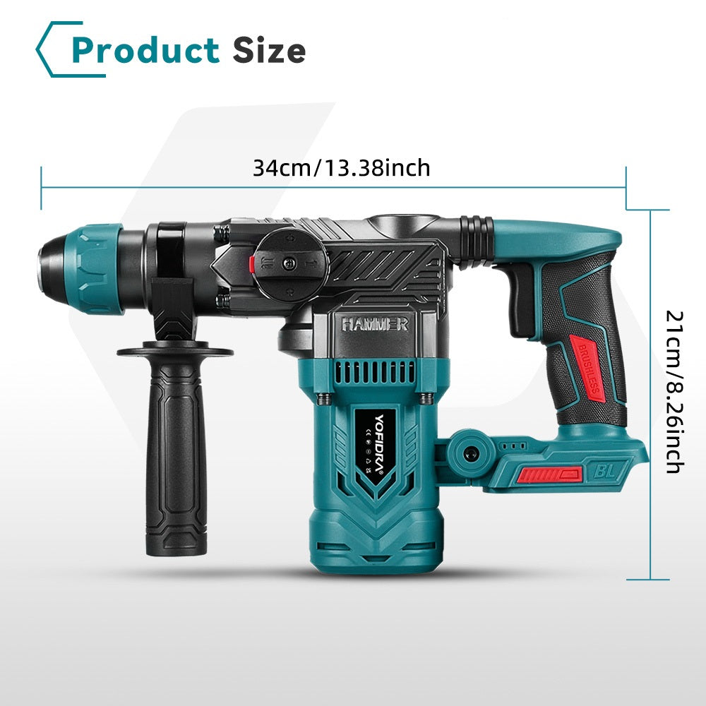 Yofidra 26mm Brushless SDS-Plus Rotary Hammer Drill | Dual Mode