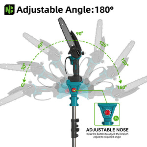 Garden pruner with adjustable angle feature on a white background