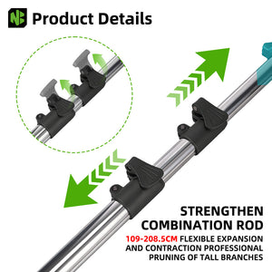 Strengthen combination rod with clamps and flexible expansion features on a white background