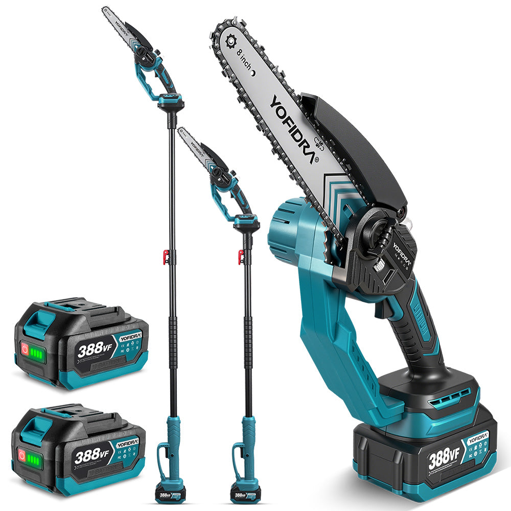 NewBeny 2-in-1 Cordless Pole & Handheld Chainsaw, 8-Inch Brushless, 1.7M Telescopic Pole